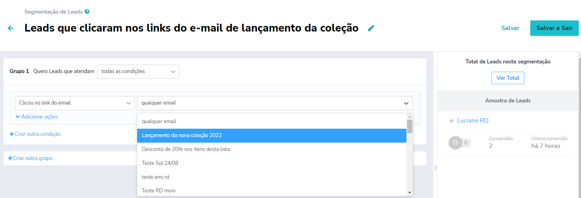 Segmentação e nutrição de leads via email marketing
