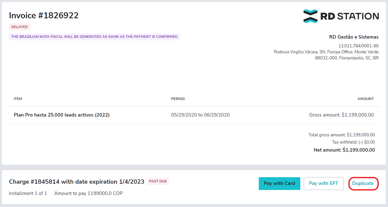 [RD Station Marketing] Reissuing invoices (updating the due date)
