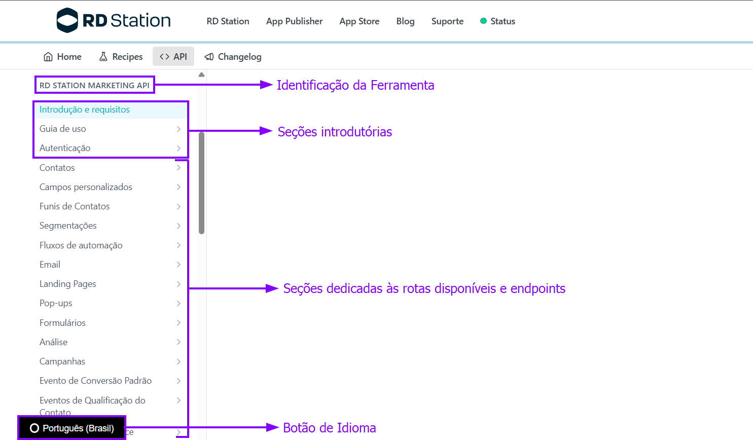 Como navegar nas documentações de API do RD Station Marketing e CRM
