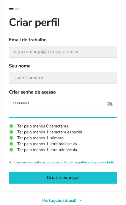 Criar conta no RD Station Conversas
